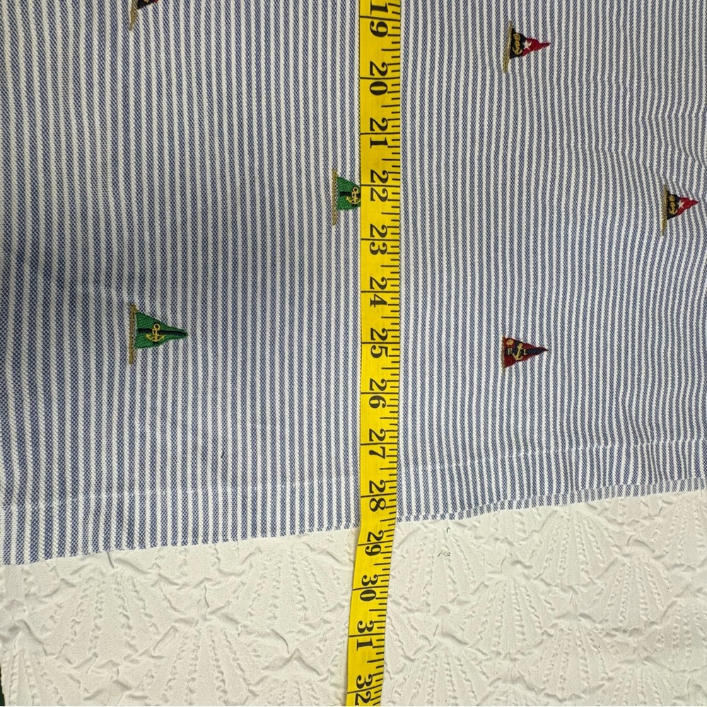 Ralph Lauren Blue Striped Polo with Embroidered Flags - Picture 8 of 9